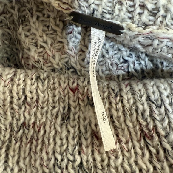 Free People Dylan Tweedy Sweater Womens Small Boho Chunky Knit Gray Blend‎ Tunic - Picture 4 of 6